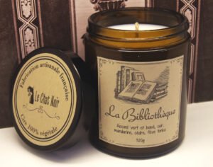 Bougie cuir et bois