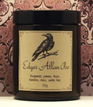 Bougie | Edgar Allan Poe | Fleurs blanches – Image 2